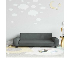 Vaikiška sofa, tamsiai pilkos spalvos, 100x54x33cm, aksomas