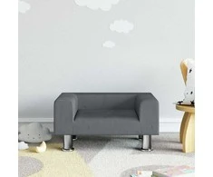 Vaikiška sofa, tamsiai pilkos spalvos, 50x40x26,5cm, aksomas