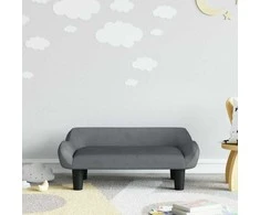 Vaikiška sofa, tamsiai pilkos spalvos, 70x40x24cm, aksomas