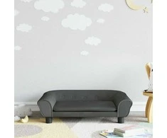 Vaikiška sofa, tamsiai pilkos spalvos, 70x45x26cm, aksomas