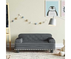 Vaikiška sofa, tamsiai pilkos spalvos, 70x45x30cm, aksomas
