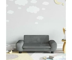 Vaikiška sofa, tamsiai pilkos spalvos, 70x45x33cm, aksomas