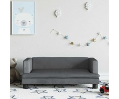 Vaikiška sofa, tamsiai pilkos spalvos, 80x45x30cm, aksomas