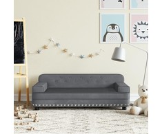 Vaikiška sofa, tamsiai pilkos spalvos, 90x53x30cm, aksomas