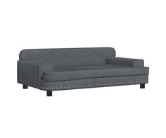 Vaikiška sofa, tamsiai pilkos spalvos, 90x53x30cm, aksomas