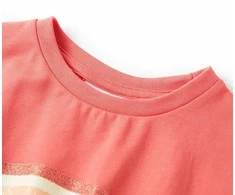 Vaikiška suknelė su sutraukiama juostele, koralinė, 128 dydžio