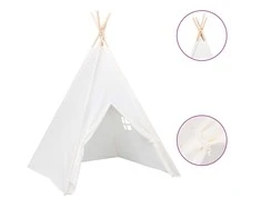 Vaikiška tipi palapinė, balta, 120x120x150cm, persiko oda