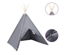 Vaikiška tipi palapinė, pilka, 120x120x150cm, persiko oda