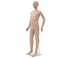 Vaikiškas manekenas, stiklo pagrindas, smėlio spalvos, 140cm