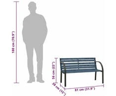 Vaikiškas sodo suoliukas, pilkas, 81cm, kiniškos eglės mediena