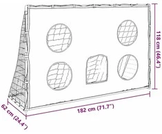 Vaikiški futbolo vartai su taikiniu ir kamuoliu, 182x62x118cm