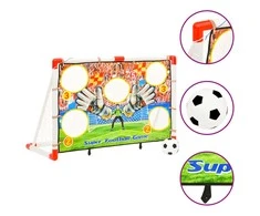 Vaikiški futbolo vartai su treniruočių sienele, 120x51x77,5cm