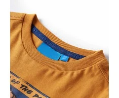Vaikiški marškinėliai ilgomis rankovėmis, geltonai rudi, 128 dydžio