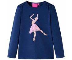 Vaikiški marškinėliai ilgomis rankovėmis, tamsiai mėlyni, 128 dydžio
