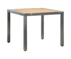 Lauko baldų komplektas Valgomojo komplektas su pagalvėmis, 5 dalių, pilkas, ratanas