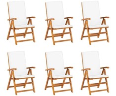 Lauko baldų komplektas Valgomojo komplektas su pagalvėmis, 7 dalių, tikmedžio masyvas