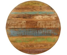 Valgomojo stalas, 100x100x75cm, perdirbta mediena, apskritas