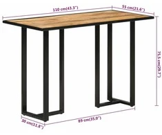 Valgomojo stalas, 110x55x75,5cm, mango medienos masyvas