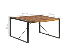Valgomojo stalas, 140x140x75cm, medienos masyvas