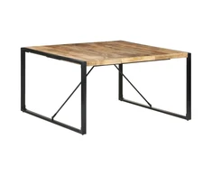 Valgomojo stalas, 140x140x75cm, neapdorota mango mediena