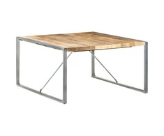 Valgomojo stalas, 140x140x75cm, neapdorota mango mediena