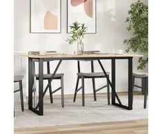 Valgomojo stalas, 140x80x75cm, pušis ir ketus, O formos rėmas