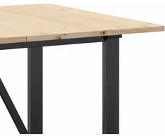 Valgomojo stalas, 140x80x75cm, pušis ir ketus, O formos rėmas