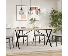 Valgomojo stalas, 160x80x75,5cm, pušis ir ketus, X formos rėmas