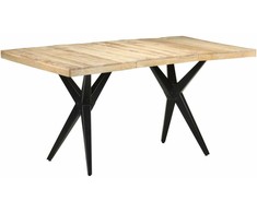 Valgomojo stalas, 160x80x76cm, neapdorota mango mediena