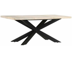 Valgomojo stalas, 180x90x76cm, baltintos mango medienos masyvas