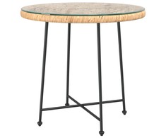 Valgomojo stalas, 80cm skersmens, grūdintas stiklas ir plienas