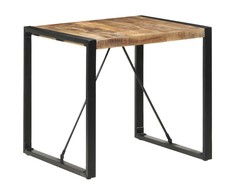 Valgomojo stalas, 80x80x75cm, neapdorota mango mediena