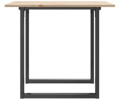 Valgomojo stalas, 90x90x75cm, pušis ir ketus, O formos rėmas
