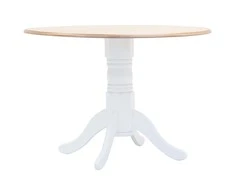 Valgomojo stalas, balt. ir rud. sp., 106cm, kaučiuk. med. mas.