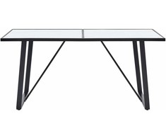 Valgomojo stalas, baltas, 160x80x75cm, grūdintas stiklas