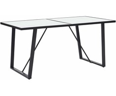 Valgomojo stalas, baltas, 160x80x75cm, grūdintas stiklas