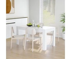 Valgomojo stalas, baltas, 140x74,5x76cm, perdirbta mediena