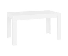 Valgomojo stalas, baltas, 140x74,5x76cm, perdirbta mediena