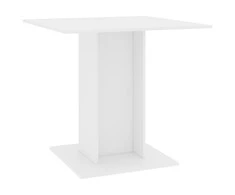 Valgomojo stalas, baltos spalvos, 80x80x75 cm, apdirbta mediena