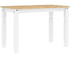 Valgomojo stalas Corona, baltas, 112x60x75cm, pušies masyvas