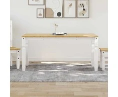 Valgomojo stalas Corona, baltas, 160x80x75cm, pušies masyvas