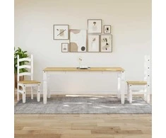 Valgomojo stalas Corona, baltas, 180x90x75cm, pušies masyvas
