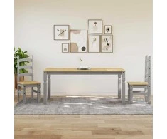 Valgomojo stalas Corona, pilkas, 180x90x75cm, pušies masyvas