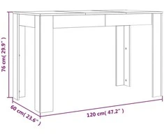 Valgomojo stalas, dūminio ąžuolo, 120x60x76cm, apdirbta mediena