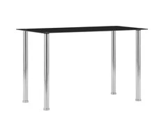 Valgomojo stalas, juodas, 120x60x75cm, grūdintas stiklas
