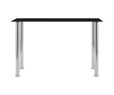 Valgomojo stalas, juodas, 120x60x75cm, grūdintas stiklas