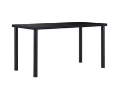Valgomojo stalas, juodas, 140x70x75cm, grūdintas stiklas