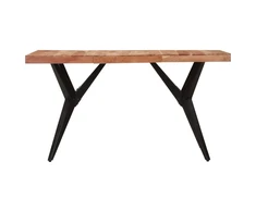 Valgomojo stalas, juodas, 140x70x76cm, akacijos masyvas