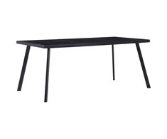 Valgomojo stalas, juodas, 160x80x75cm, grūdintas stiklas