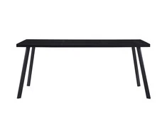 Valgomojo stalas, juodas, 160x80x75cm, grūdintas stiklas